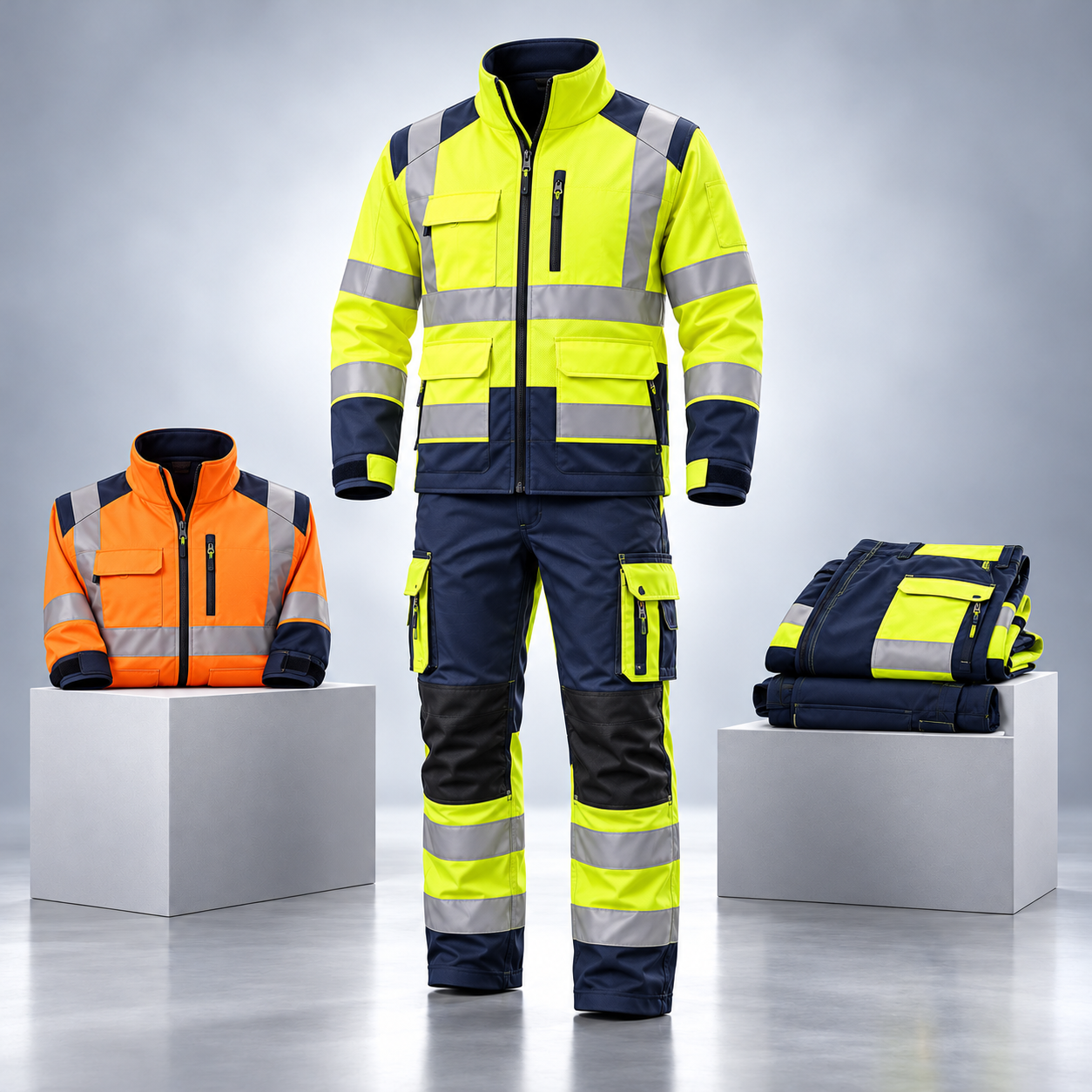 High-Visibility Workwear – Reflective Safety Jacket & Trousers